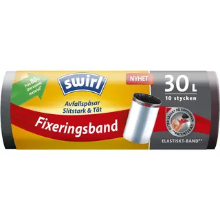 Produktfoto för Swirl Avfallspåse Elastiskt Fixband 30 liter