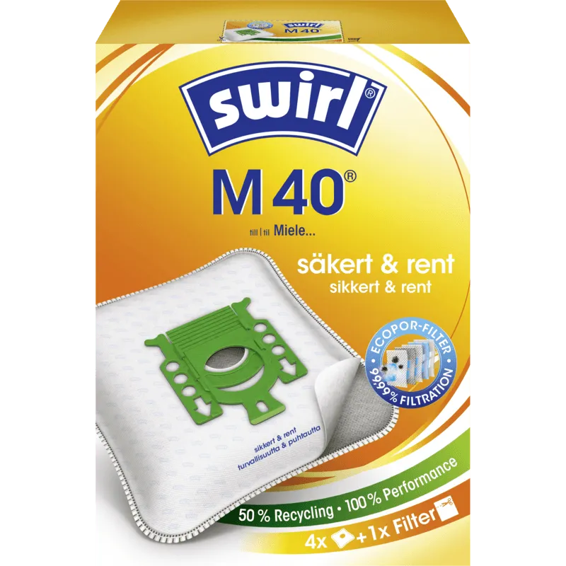 Bild 1 för Swirl Dammsugarpåsar M40 MicroPor Plus Pro Nature