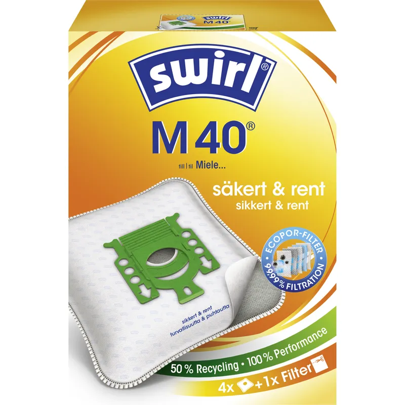 Bild 2 för Swirl Dammsugarpåsar M40 MicroPor Plus Pro Nature
