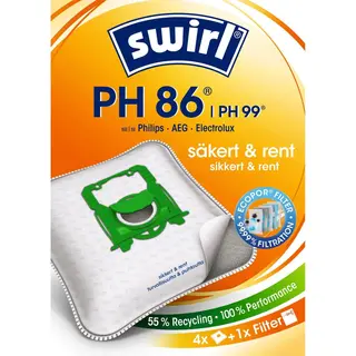 Produktfoto för Swirl Dammsugarpåsar PH86/PH96 4P  (OBS 3st DFP)