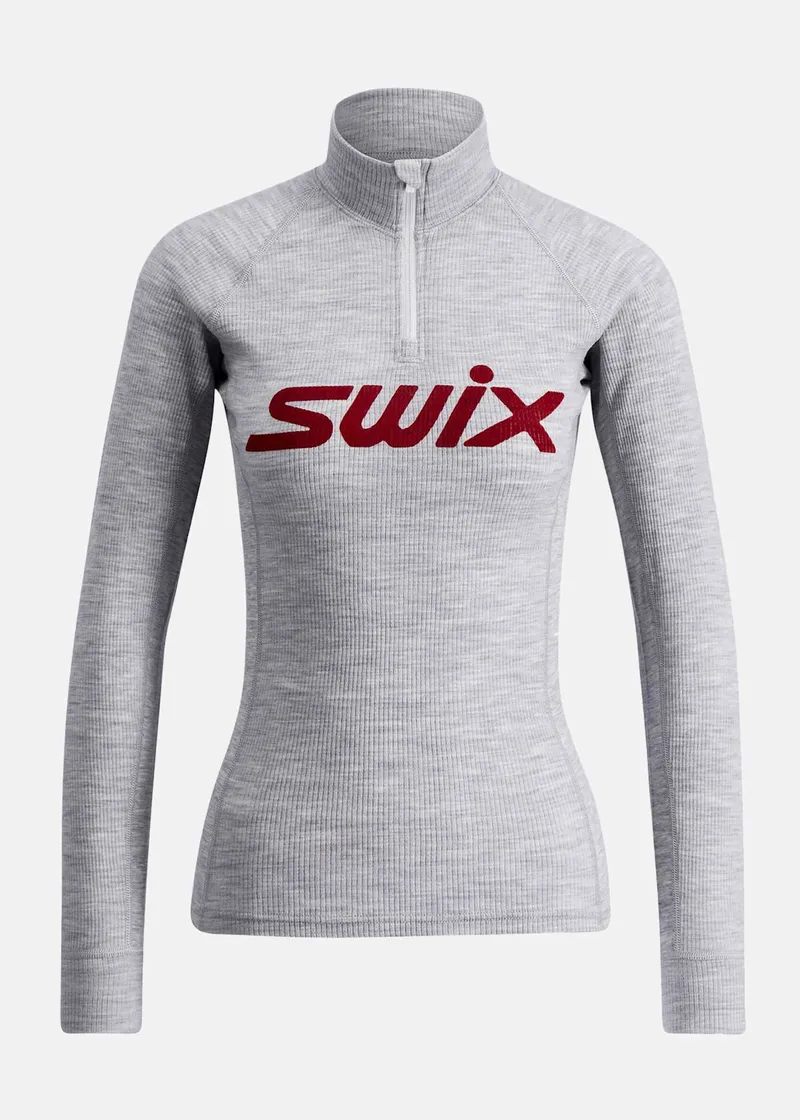 Bild 2 för Swix Racex Merino Half Zip W Light Grey Melange/ Swix Red