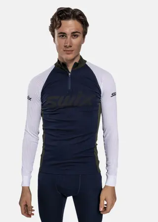 Produktfoto för Swix V Racex Classic Half Zip M Dark Navy/Bright White