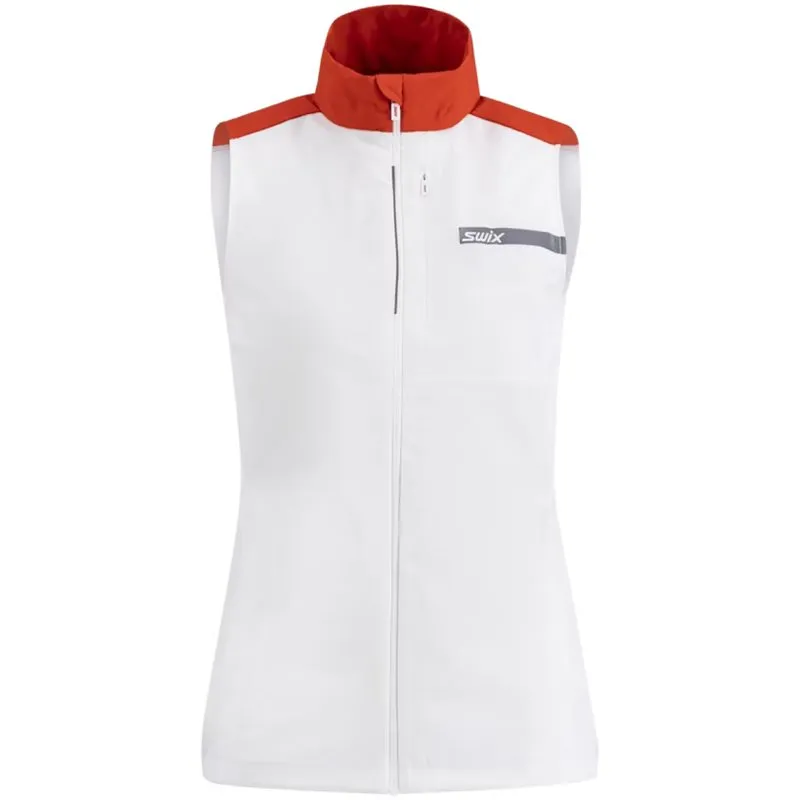 Bild 1 för Swix V Roadline Wind Vest W Bright White/Fiery Red