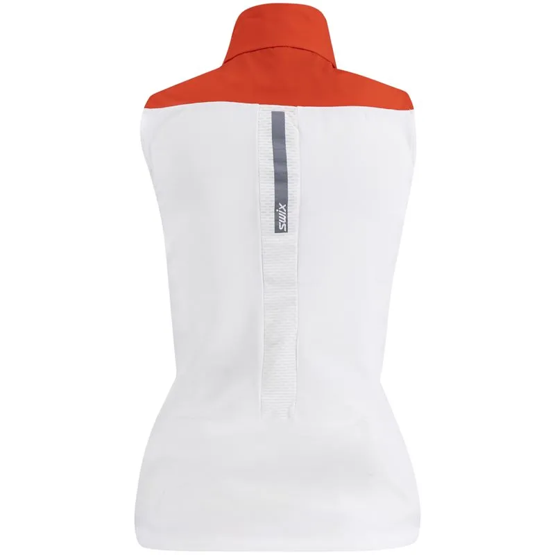 Bild 2 för Swix V Roadline Wind Vest W Bright White/Fiery Red