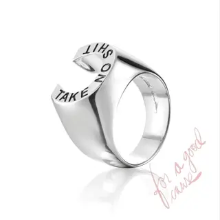 Produktfoto för Take No Shit Ring Silver 15.00 mm