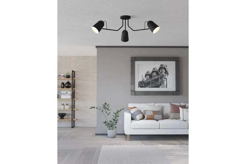Bild 2 för Taklampa Eglo Loreto - Svart/Vit