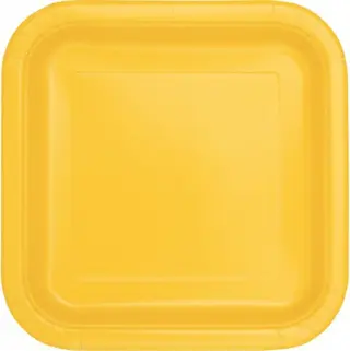 Produktfoto för Tallrikar fyrkantiga gula 14-pack