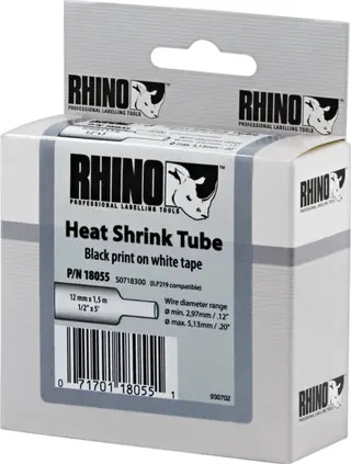 Produktfoto för Tape Rhino 12mmx1,5m shrink tube black/white