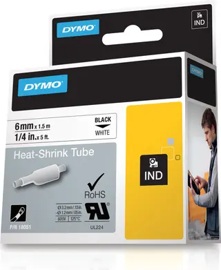 Produktfoto för Tape Rhino 6mmx1,5m shrink tube black/white