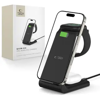 Produktfoto för Tech-Protect 3-in-1 Trådlös Laddare iPhone, Apple Watch, AirPods - Svart