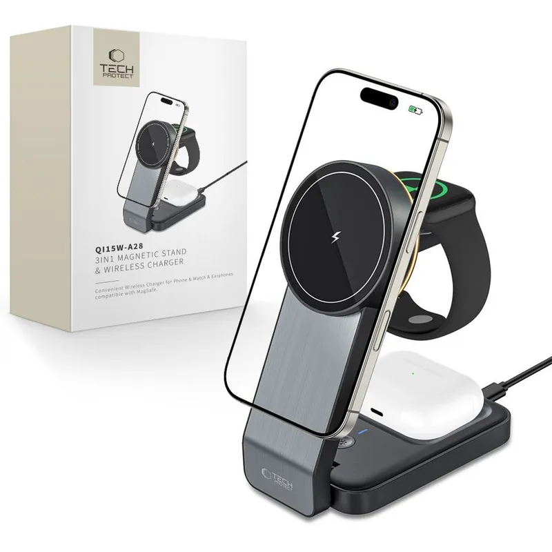 Alternativ bild 0 för Tech-Protect 3-in-1 Trådlös Laddare Magsafe iPhone, Apple Watch, AirPods A28