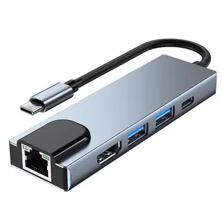 Produktfoto för Tech-Protect 5in1 USB-C Hub till 2x USB-A / USB-C / HDMI / RJ45