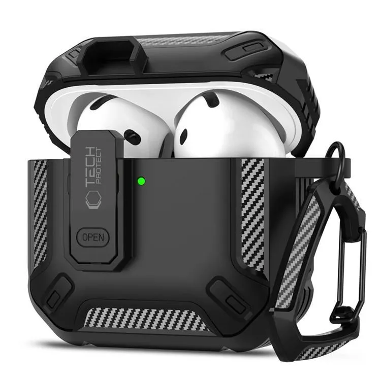 Alternativ bild 0 för Tech-Protect Airpods 4 Skal Carbonox - Svart