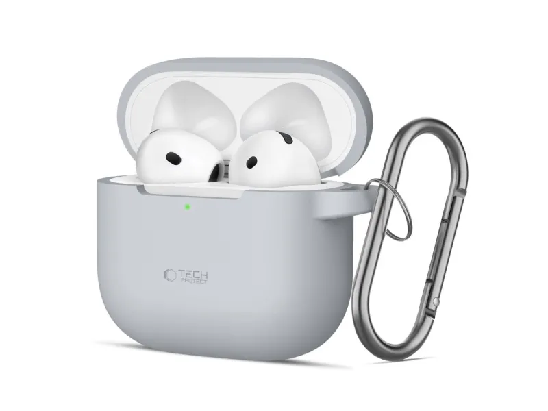 Alternativ bild 0 för Tech-Protect Airpods 4 Skal Silikon Hook - Crayon Grå