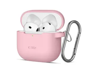 Produktfoto för Tech-Protect Airpods 4 Skal Silikon Hook - Dusty Rosa