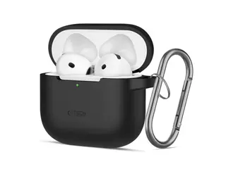 Produktfoto för Tech-Protect Airpods 4 Skal Silikon Hook - Svart
