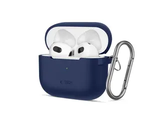 Produktfoto för Tech-Protect Apple Airpods 3 Skal Silikon Hook - Marinblå