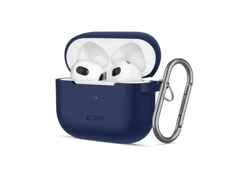 Alternativ bild 0 för Tech-Protect Apple Airpods 3 Skal Silikon Hook - Marinblå