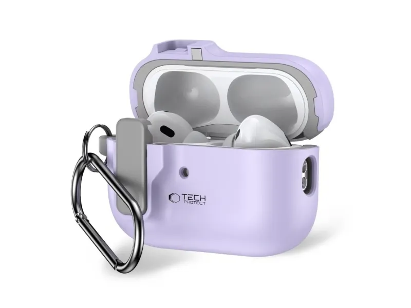 Alternativ bild 0 för Tech-Protect Apple Airpods Pro 1/2 Skal Slim Hook - Lavender