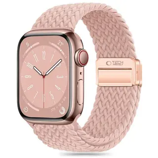 Produktfoto för Tech-Protect Apple Watch (44/45/46/49 mm) Armband NylonMag - Rosa
