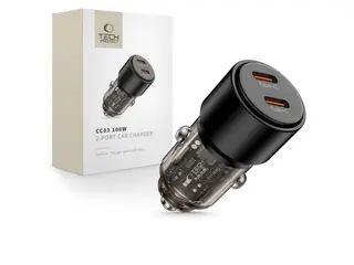 Produktfoto för Tech Protect Billaddare USB-C Till USB-C 100W - Svart