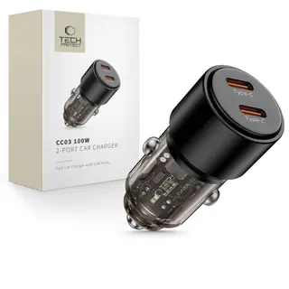 Produktfoto för Tech Protect Billaddare USB-C Till USB-C 100W - Svart