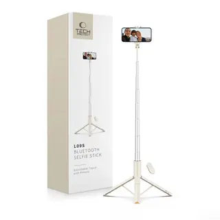 Produktfoto för Tech-Protect Bluetooth Selfie Stick Tripod - Beige