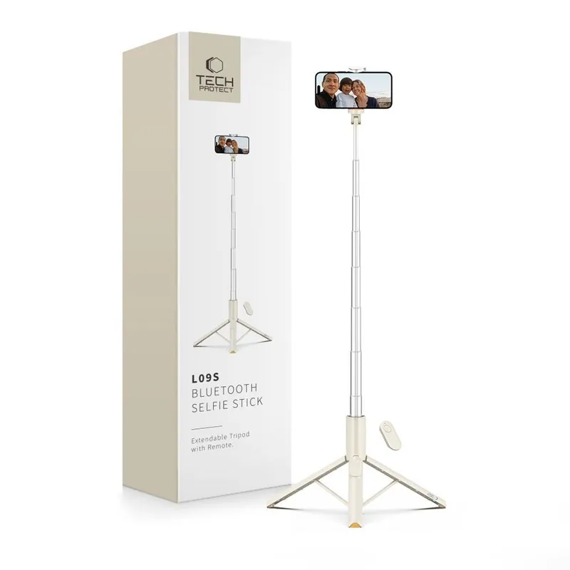Alternativ bild 0 för Tech-Protect Bluetooth Selfie Stick Tripod - Beige