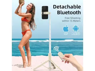 Produktfoto för Tech-Protect Bluetooth Selfie Stick Tripod - Beige