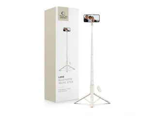 Produktfoto för Tech-Protect Bluetooth Selfie Stick Tripod - Beige