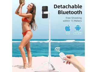 Produktfoto för Tech-Protect Bluetooth Selfie Stick Tripod - Vit