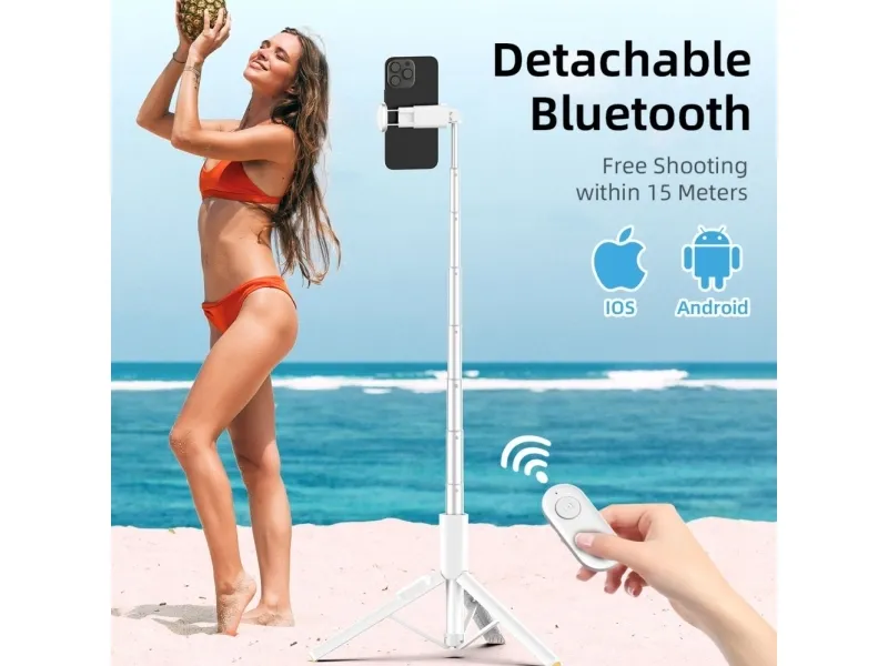 Alternativ bild 0 för Tech-Protect Bluetooth Selfie Stick Tripod - Vit