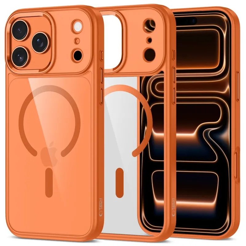Alternativ bild 0 för Tech-Protect iPhone 17 Pro Mobilskal Magsafe - Orange/Clear