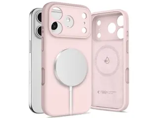 Produktfoto för Tech-Protect iPhone 17 Pro Mobilskal Magsafe Silikon - Pearl Rosa