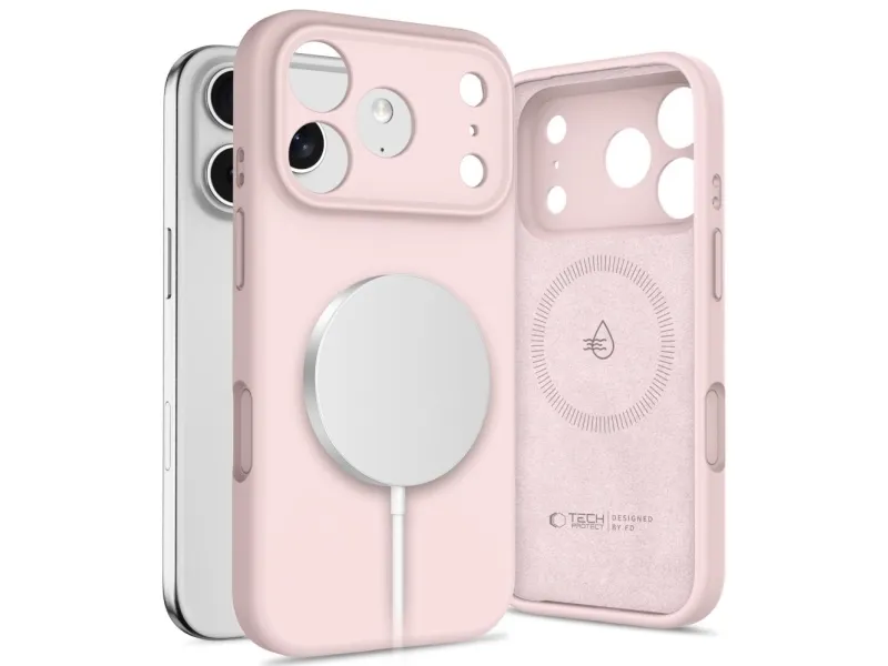 Alternativ bild 0 för Tech-Protect iPhone 17 Pro Mobilskal Magsafe Silikon - Pearl Rosa