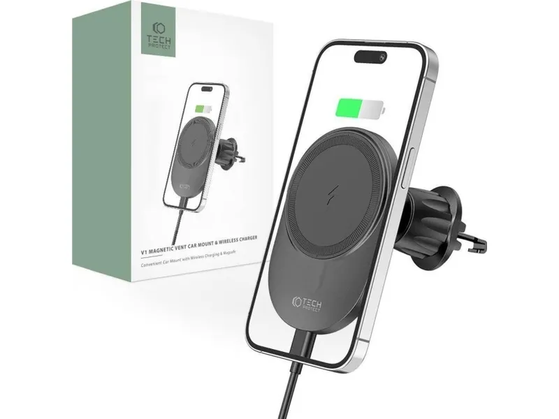 Alternativ bild 0 för Tech-Protect Magsafe Billaddare Magnetic 15W - Svart