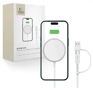 Produktfoto för Tech-Protect Magsafe Trådlös Laddare Magnetic QI 15W-A44 - Vit