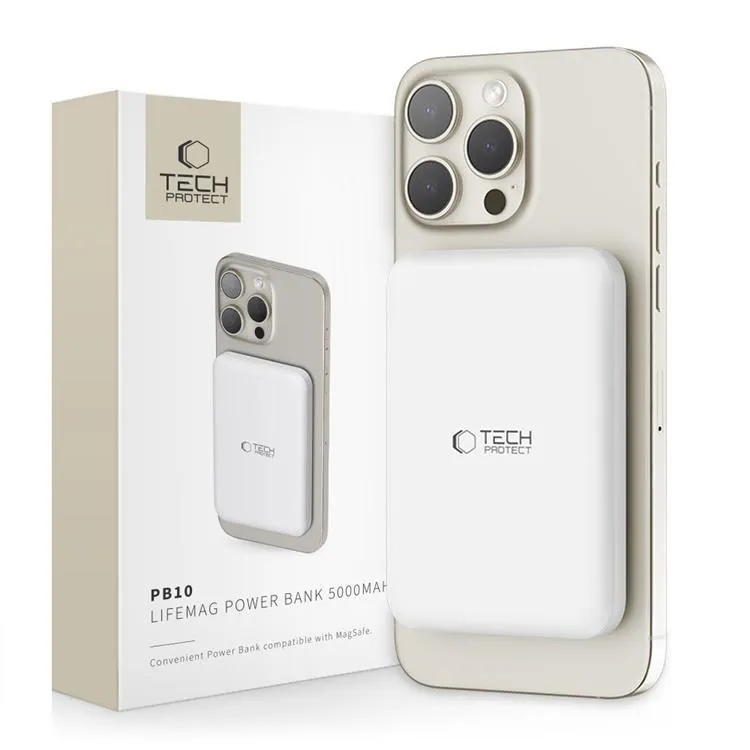 Alternativ bild 0 för TECH-PROTECT PB10 LIFEMAG MAGSAFE POWER BANK 5000MAH WHITE