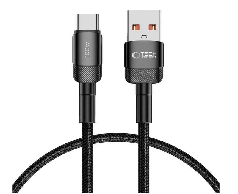Alternativ bild 0 för Tech-Protect USB-A till USB-C-kabel 100W, 5A, 0,5m - Svart