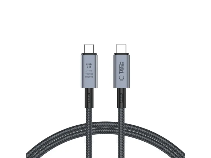 Alternativ bild 0 för Tech-Protect USB-C till USB-C PD-kabel 240W 8K@40Gbps 1m - Grå