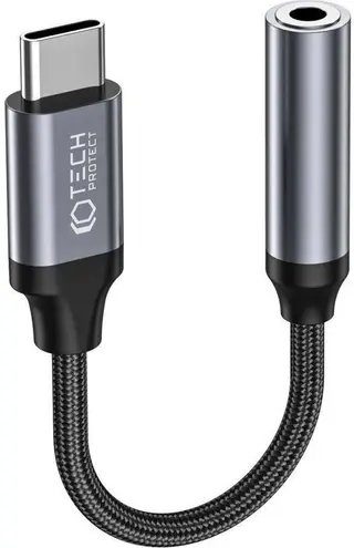 Produktfoto för Tech-Protect USB-C To Mini Jack (3.5mm) Adapter - Svart