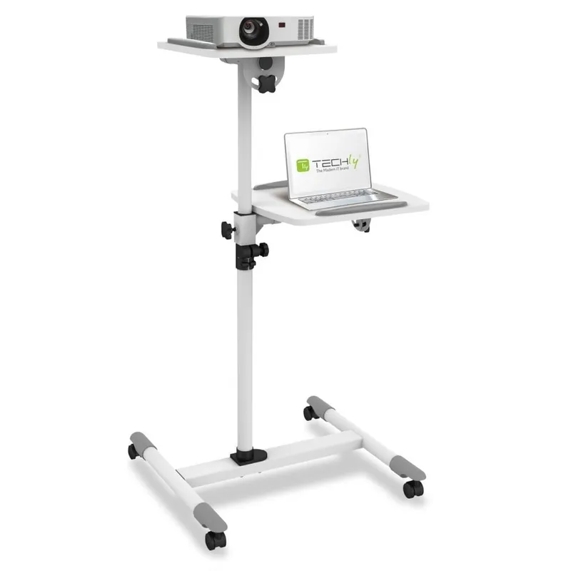 Alternativ bild 0 för Techly ICA-TB TPM-6, Multimediaställ på hjul, Vit, Stål, Trä, 10 kg, 360°, -35 - 35°