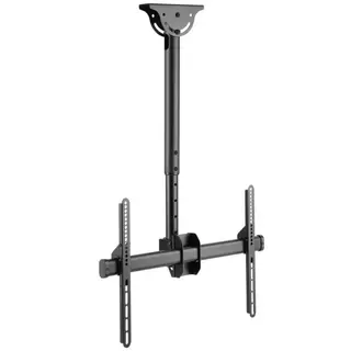 Produktfoto för TECHly - Monteringssats (takmontering, monteringskonsol, teleskoppåle) - för platt panel - stål - svart - skärmstorlek: 37-70 - takmonterbar