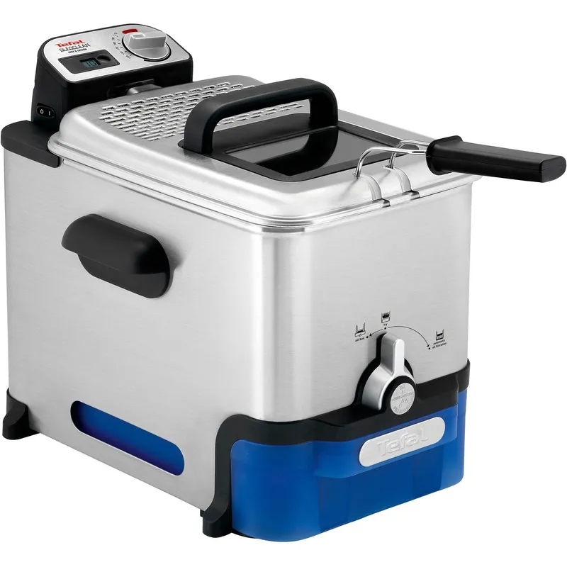 Bild 1 för Tefal FR 8040 - deep fryer - Oleoclean Pro Inox & Design, 3,5 L, 1,2 kg, Black / Stainless Steel, 2300 W, 348 mm