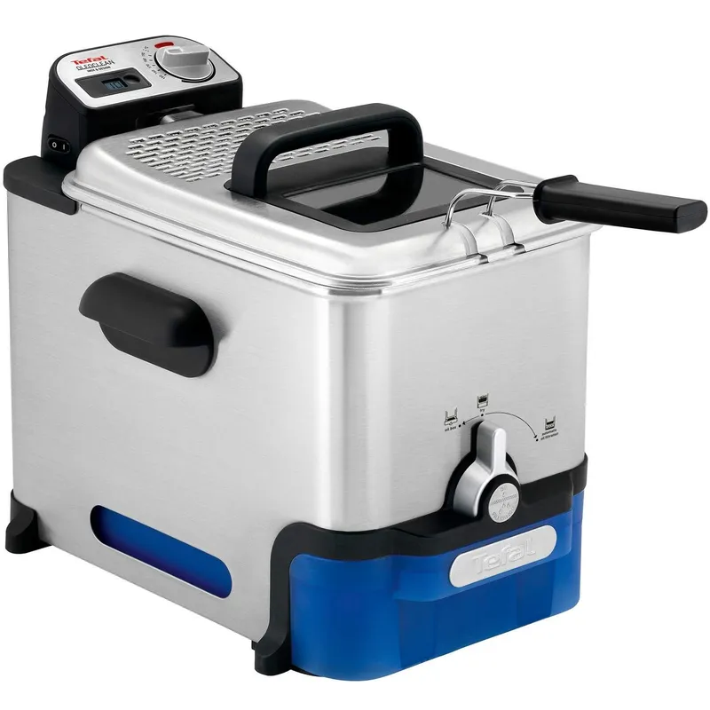 Bild 1 för Tefal FR 8040 - deep fryer - Oleoclean Pro Inox & Design, 3,5 L, 1,2 kg, Black / Stainless Steel, 2300 W, 348 mm