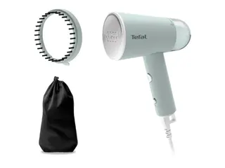Produktfoto för Tefal Origin Travel DT1034E1, handhållen klädångare, 0,07 L, 0,42 min, ljusgrön, vit, knappar, handströmbrytare
