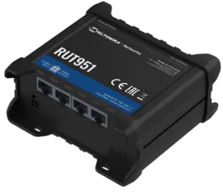 Produktfoto för Teltonika RUT951 - - trådlös router - - WWAN 3-ports-switch - Wi-Fi - 2,4 GHz - 3G, 4G - DIN-skenmonterbar, bordsmonterbar