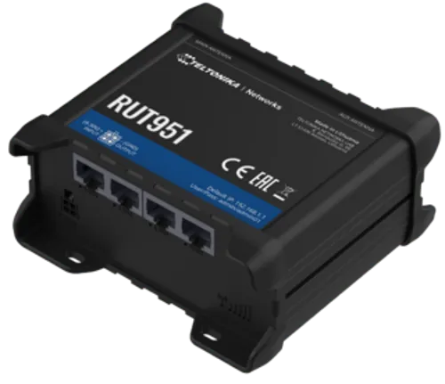 Alternativ bild 0 för Teltonika RUT951 - - trådlös router - - WWAN 3-ports-switch - Wi-Fi - 2,4 GHz - 3G, 4G - DIN-skenmonterbar, bordsmonterbar