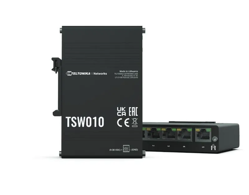 Alternativ bild 0 för Teltonika TSW010 - Switch - 5 x 10/100 - DIN-skenmonterbar - Passiv PoE