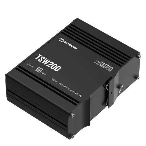 Alternativ bild 0 för Teltonika TSW200 - Switch - ej hanterad - 8 x 10/100/1000 (PoE) + 2 x SFP - stationär - PoE (240 W) - Likström